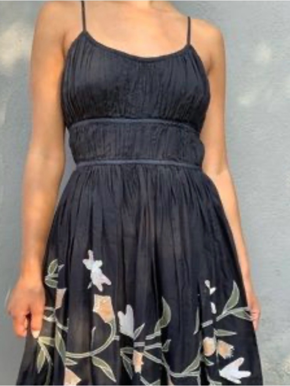 Lithe black Cotton & Silk embroidered dragonfly dress size 0